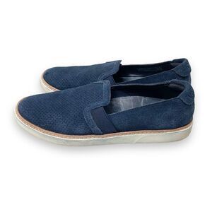 Vionic Malina Navy Suede Perforated Slip On Comfort Loafer Sneakers Women’s 6.5